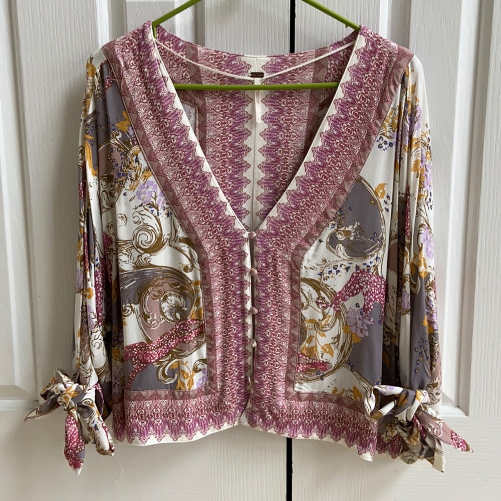 Free People Paisley Floral Blouse
